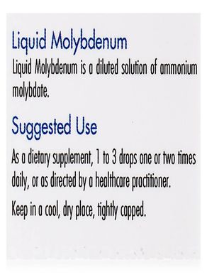 Жидкий молибден, Liquid Molybdenum, Allergy Research Group, 30 мл купить в Киеве и Украине
