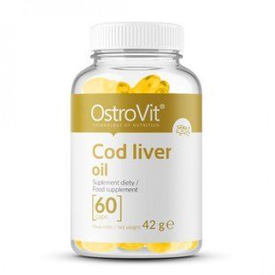 Рибʼячий жир з печінки тріски OstroVit (Cod Liver Oil) 60 капсул