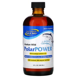 PolarPower рыбий жир из аляскинского дикого лосося (нерки), North American Herb & Spice Co., 8 жидких унций (240 мл) купить в Киеве и Украине