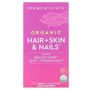 Viva Naturals, Organic Hair + Skin & Nails, 120 Tablets купить в Киеве и Украине