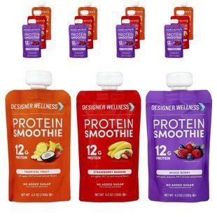 Designer Wellness, Protein Smoothie, Variety Pack, 12 Pack, 4.2 oz (120 g) Each купить в Киеве и Украине