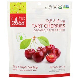 Мягкие и сочные вишни, органические, сушеные и без косточек, Fruit Bliss, 4 унции (113 г) купить в Киеве и Украине