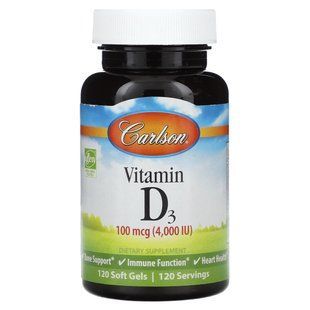 Витамин Д3 Carlson Labs (Vitamin D) 4000 МЕ 120 гелевых капсул купить в Киеве и Украине