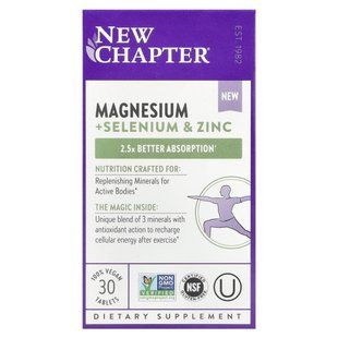 New Chapter, Magnesium + Selenium & Zinc, 30 Vegan Tablets купить в Киеве и Украине