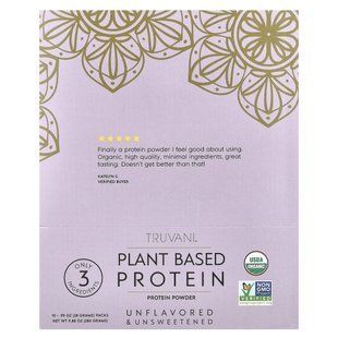 Truvani, Plant Based Protein, Unflavored & Unsweetened, 10 Packs, .99 oz (28 g) Each