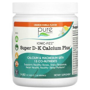 Calcium Plus Ionic-Fizz Super D-K, Orange and Vanilla 14, Pure Essence, 82 oz (420 g)