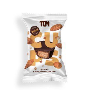 TOM peanut butter, Цукерки з мигдальною пастою в чорному шоколаді, 9 g купить в Киеве и Украине