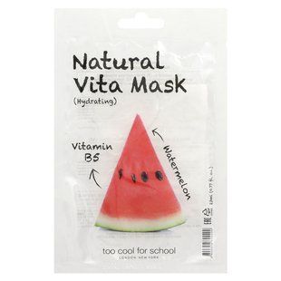 Natural cosmetic mask Vita (moisturizing) with vitamin B5 and watermelon, 1 sheet, 0.77 fluid ounces (23 ml).