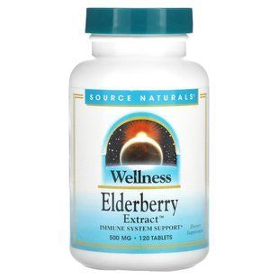 Source Naturals, Wellness, екстракт бузини, 500&nbsp;мг, 120&nbsp;таблеток (166&nbsp;мг у таблетці)