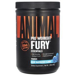 Animal, Fury&reg; Essentials, перед тренуванням, блакитна малина, 495 г (1,09 фунта)