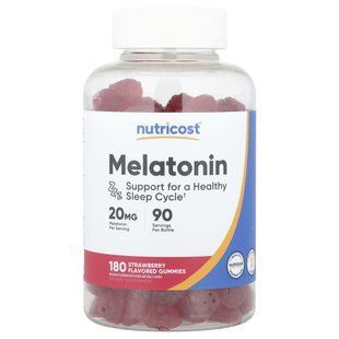 Nutricost, Melatonin Gummies, Strawberry, 180 Gummies (10 mg per Gummy) купить в Киеве и Украине