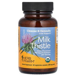 Herb Pharm, Milk Thistle, 280 mg, 60 Vegetarian Capsules купить в Киеве и Украине