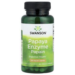 Papain, Papain Papaya Enzyme, Swanson, 100 mg, 90 capsules