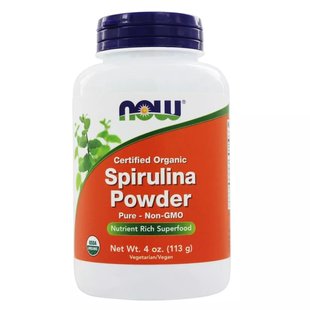 Органическая спирулина порошок Now Foods (Organic Spirulina) 113 г купить в Киеве и Украине