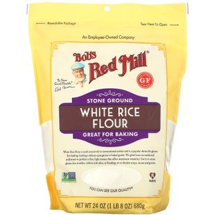 Bob's Red Mill, Мука из белого риса, 24 унции (680 г) купить в Киеве и Украине