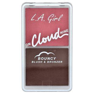 L.A. Girl, On Cloud Nine, Bouncy Blush & Bronzer, GBL498 Dreamy Pink, 0.21 oz (6 g)