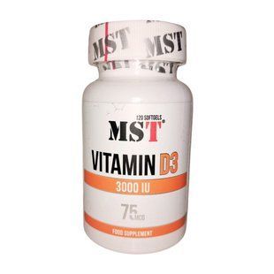 MST, Vitamin D3 3000 IU (75 mcg), 120 softgels купить в Киеве и Украине