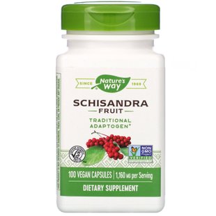 Лимонник китайский, Schizandra, Nature's Way, плоды, 580 мг, 100 кап. купить в Киеве и Украине