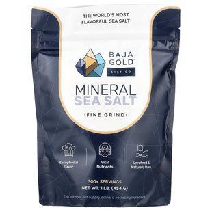 Baja Gold Salt Co., Минеральная морская соль, мелкого помола, 454 г (1 фунт) купить в Киеве и Украине