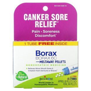 Boiron, Bura 6C, гранули Meltaway, 3 тюбики, прибл. 80 гранул кожна