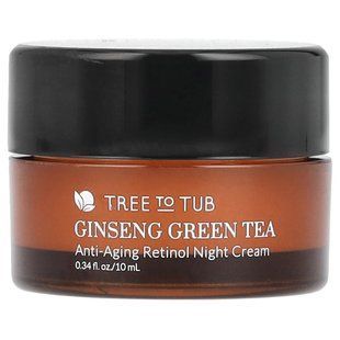Tree To Tub, Ginseng Green Tea, Anti-Aging Retinol Night Cream, 0.34 fl oz (10 ml) купить в Киеве и Украине