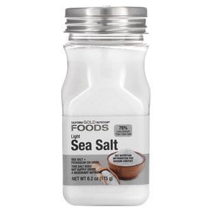 California Gold Nutrition, Foods, Light Sea Salt, 6.2 oz (175 g) купить в Киеве и Украине
