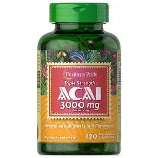 Асаи тройной силы Puritan's Pride (Triple Strength Acai) 3000 мг 120 капсул купить в Киеве и Украине