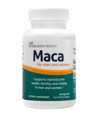 Мака, Maca, Fairhaven Health, 500 мг, 60 вегетарианских капсул