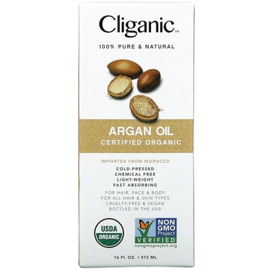 Cliganic, Органічна олія аргани, 16 рідких унцій (473 мл)