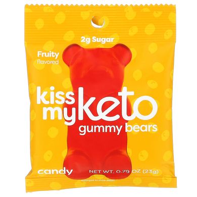 Kiss My Keto, Мармеладные мишки Keto, фруктовые, 12 пакетиков по 0,79 унции (23 г) каждый купить в Киеве и Украине