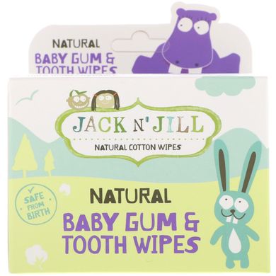 Jack n 'Jill, Натуральні вологі серветки для ясен і зубів дитини, 25 серветок в індивідуальних упаковках