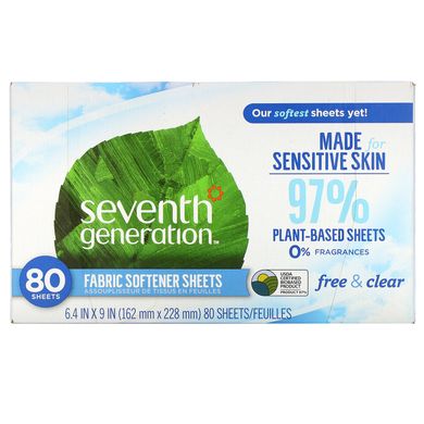 Натуральна м'яка тканина, Free & Clear, Seventh Generation, 80 шт