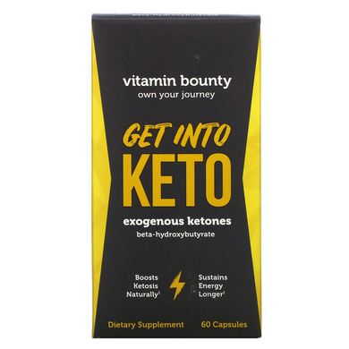 Vitamin Bounty, Get Into Keto, екзогенні кетони, 60 капсул