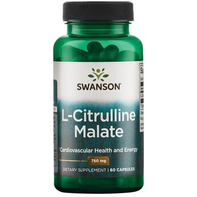 L-Цитруллин малат, L-Citrulline Malate Complex, Swanson, 750 мг, 60 капсул