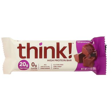 Протеїновий батончик, шоколадна помадка, ThinkThin, 10 батончиків, 60 г (1,1 унція) кожен