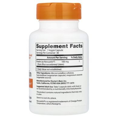 Вітаміни для мозку, Fisetin with Novusetin, Doctor's Best, 100 мг, 30 рослинних капсул