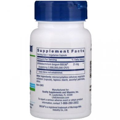Bifidobacterium longum BB536, Life Extension (Bifido GI Balance) 60 capsules