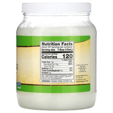 Органическое кокосовое масло Now Foods (Organic Virgin Coconut Oil) 1,6 л купить в Киеве и Украине