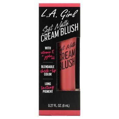 L.A. Girl, Blendable Cheek + Lip Color, soft matte cream blush, Kiss Up, 8 ml (0.27 fl. oz)