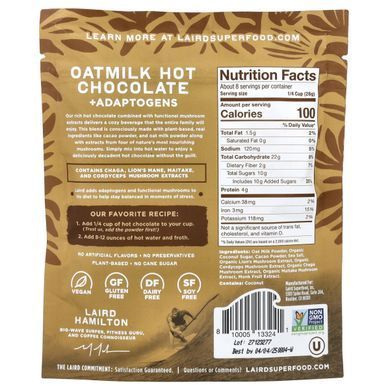 Laird Superfood, Oatmilk Hot Chocolate + Adaptogens, 8 oz (227 g)