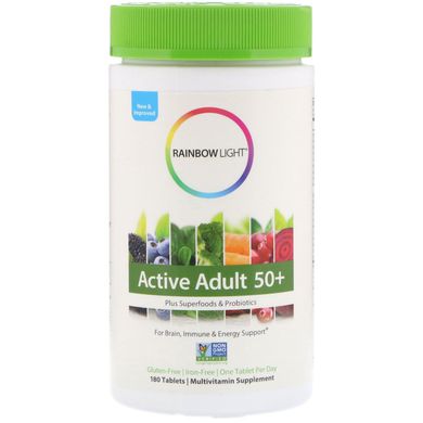 Мультивітамінна добавка 50+ Rainbow Light (Active Adult) 180 таблеток