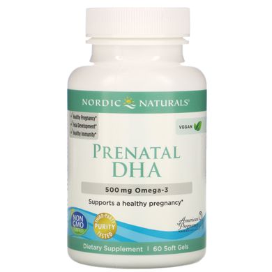 Риб'ячий жир для вагітних Nordic Naturals (Prenatal DHA) 500 мг 60 капсул