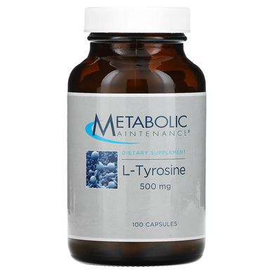 Підтримка метаболізму, L-тирозин, 500 мг, 100 капсул