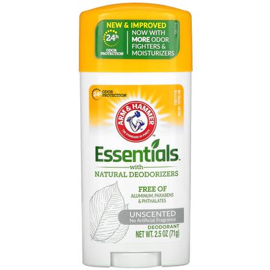 Натуральний дезодорант для чоловіків та жінок без запаху Arm & Hammer (Essentials with Natural Deodorizers Deodorant Unscented) 71 г