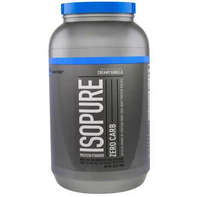 Протеїновий порошок без вуглеводів Isopure, вершкова ваніль, Nature's Best, IsoPure, 3 фунти (1361 г)