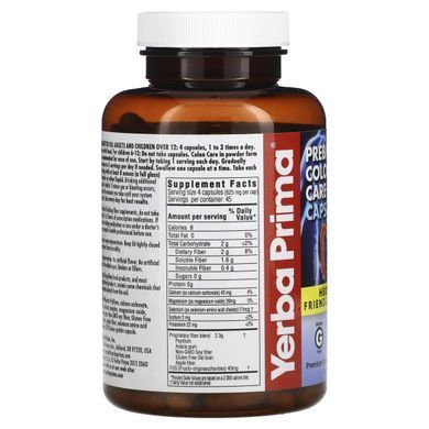 Пребіотик допомога кишечнику Yerba Prima (Prebiotic Colon Care) 180 капсул