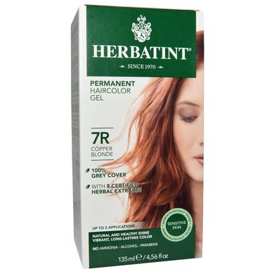 Фарба для волосся мідно-русявий Herbatint (Haircolor Gel) 7R 135 мл