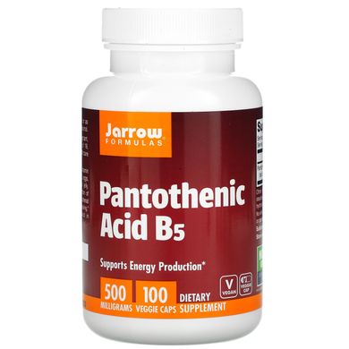 Пантотенова кислота, вітамін В5 Jarrow Formulas (Pantothenic acid B5) 500 мг 100 капсул