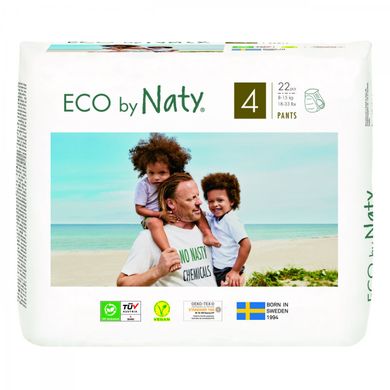 Органічні одноразові підгузники-трусики, від 8 до 15 кг, ECO BY NATY, 22 шт
