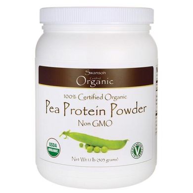 Сертифікований органічний порошок горохового протеїну Swanson (100% Certified Organic Pea Protein Powder Non-GMO) 503 г